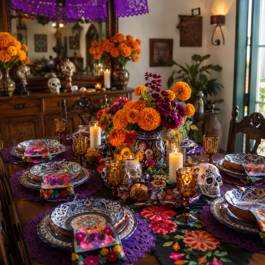 Decoración para mesa de comedor Día de Muertos, Lindavista,ofrenda Día de Muertos, Decoración para mesa de comedor Día de Muertos, Lindavista,ofrenda Día de Muertos,